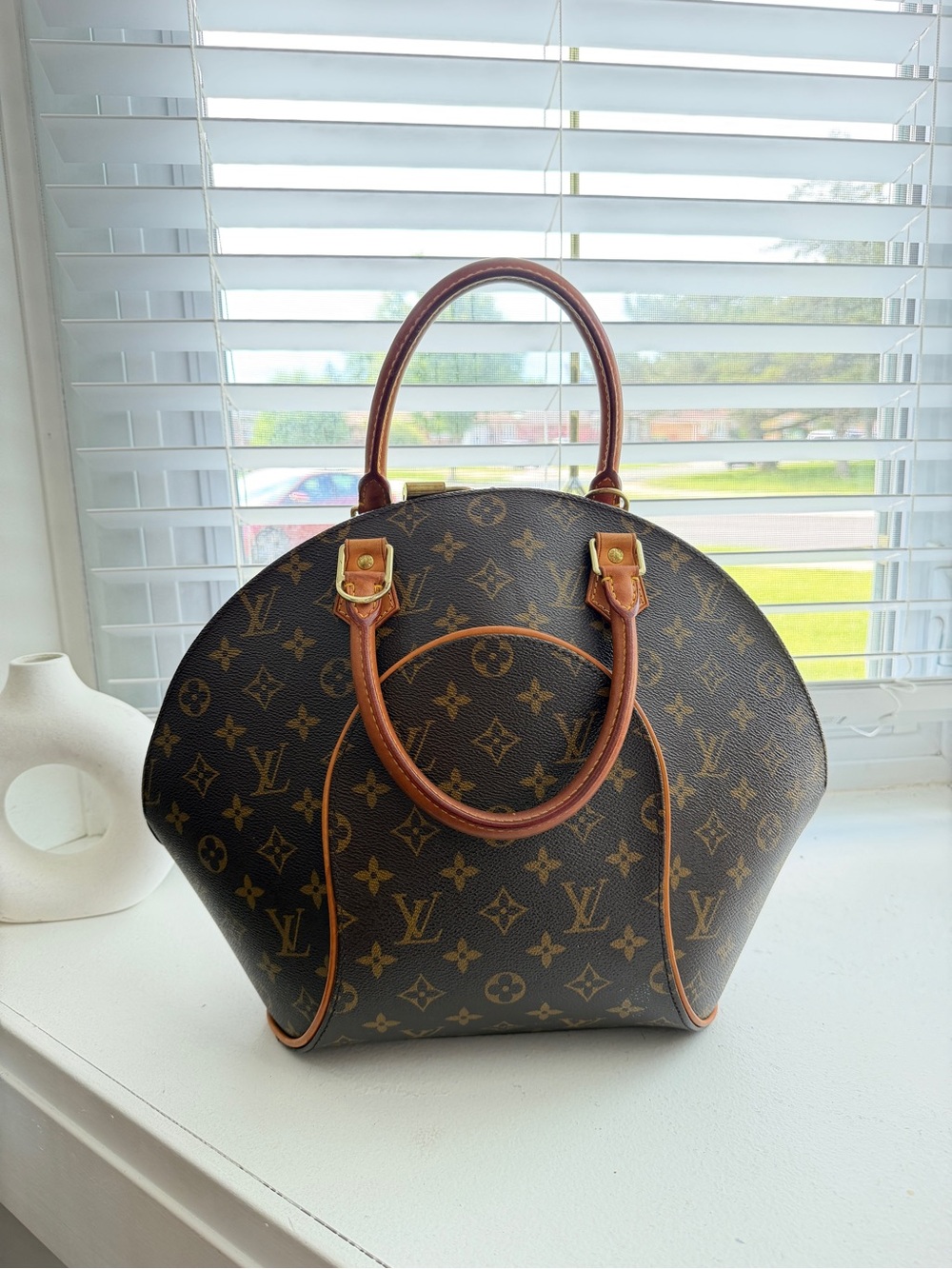 Louis Vuitton Monogram Alma Satchel in Brown and Tan